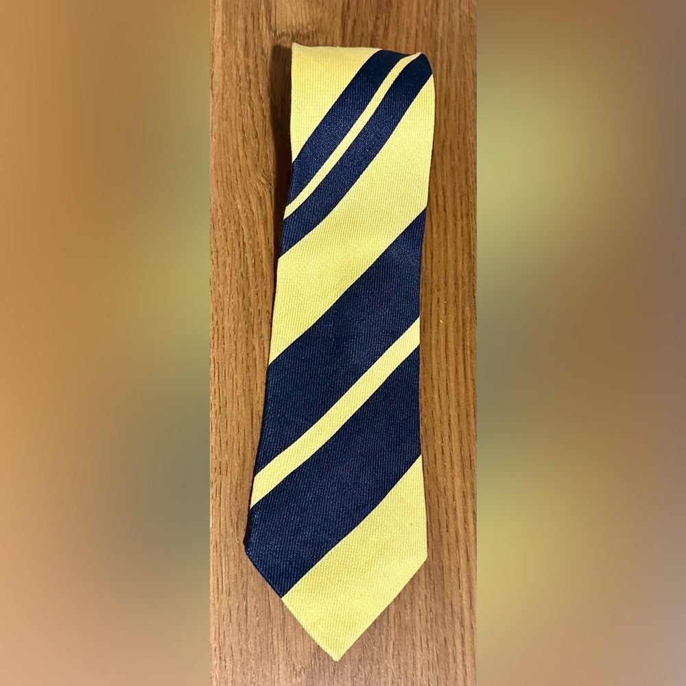 Elio Berhanyer Classic Yellow and Blue Striped Tie